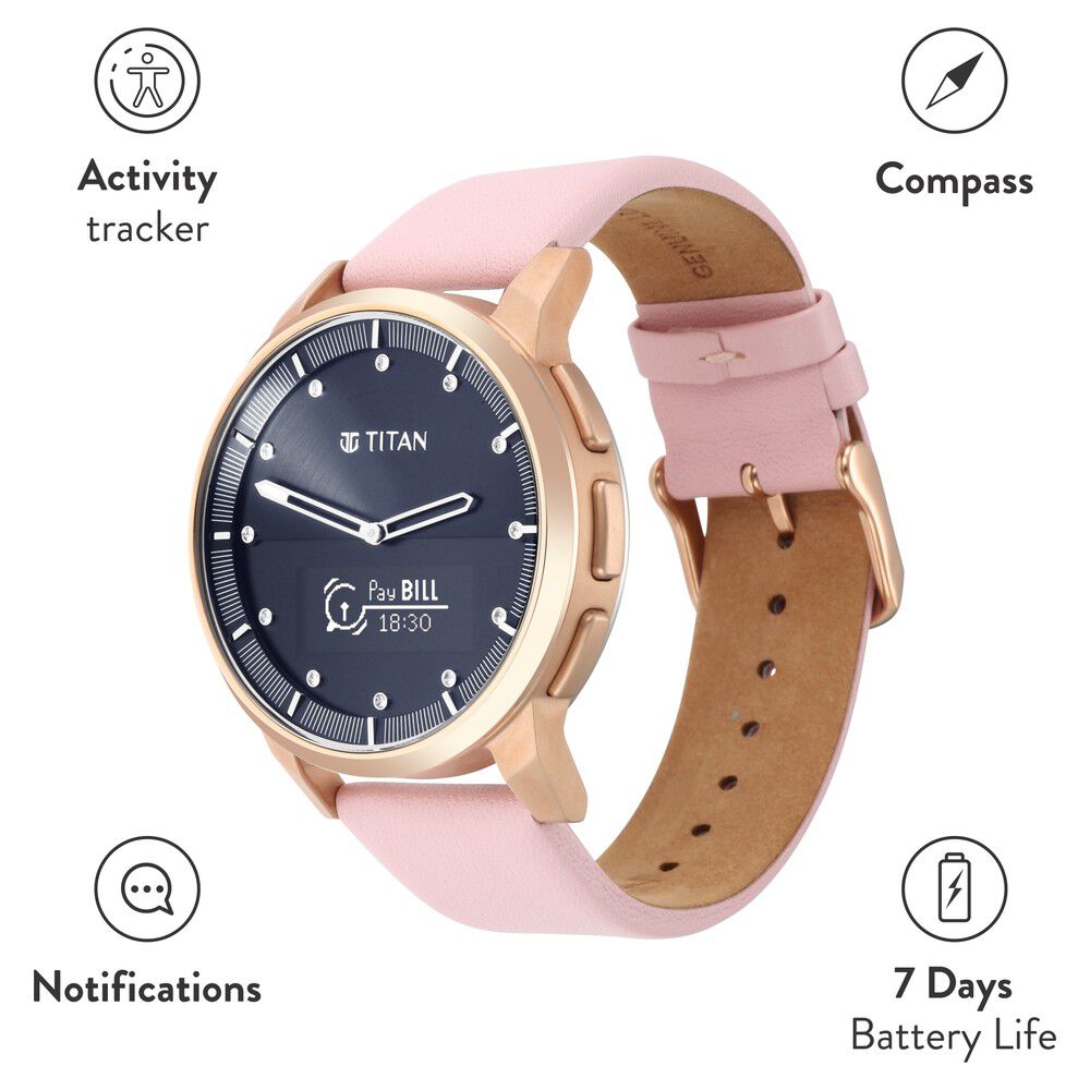 Buy Online Titan Connected Plus Black Dial Hybrid Silicone Strap watch for  Men - 90120tp01 | Titan