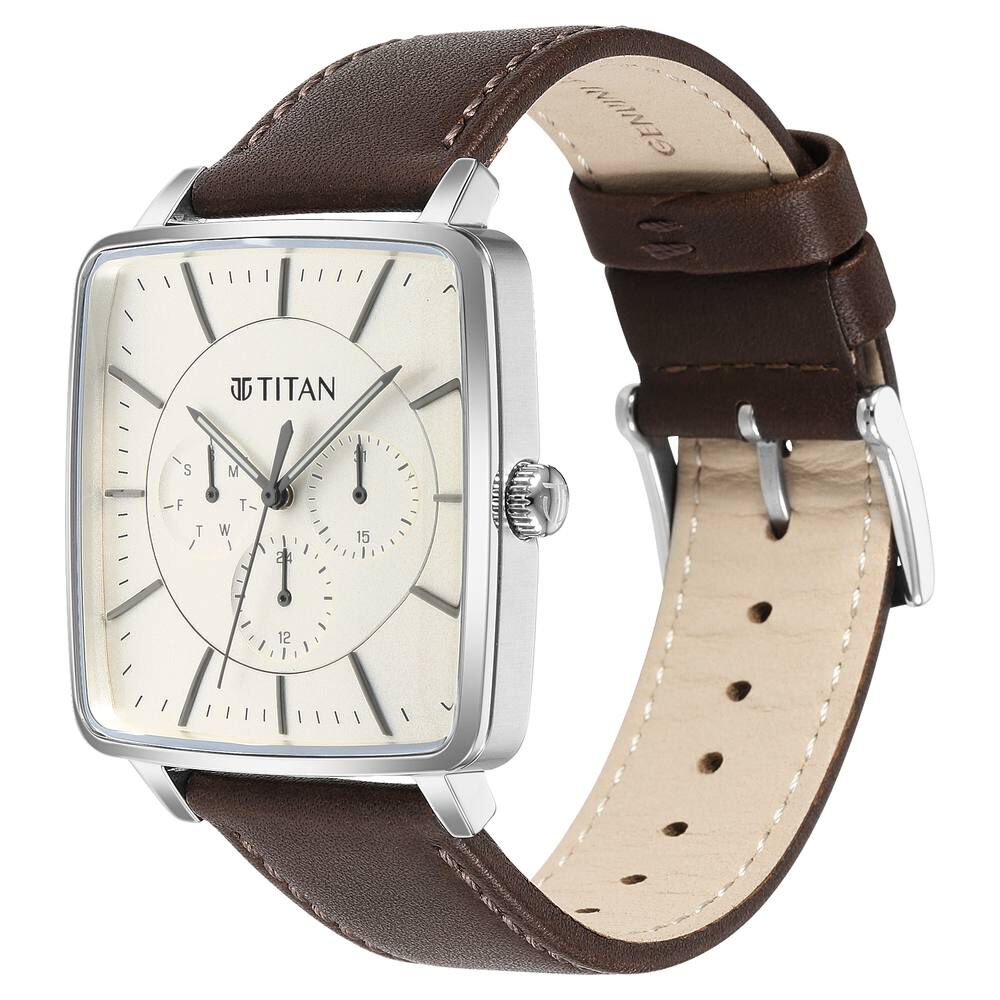 Buy Online Titan Athleisure Black Dial Quartz Multifunction Leather Strap  watch for Men - empnq90119sp01 | Titan