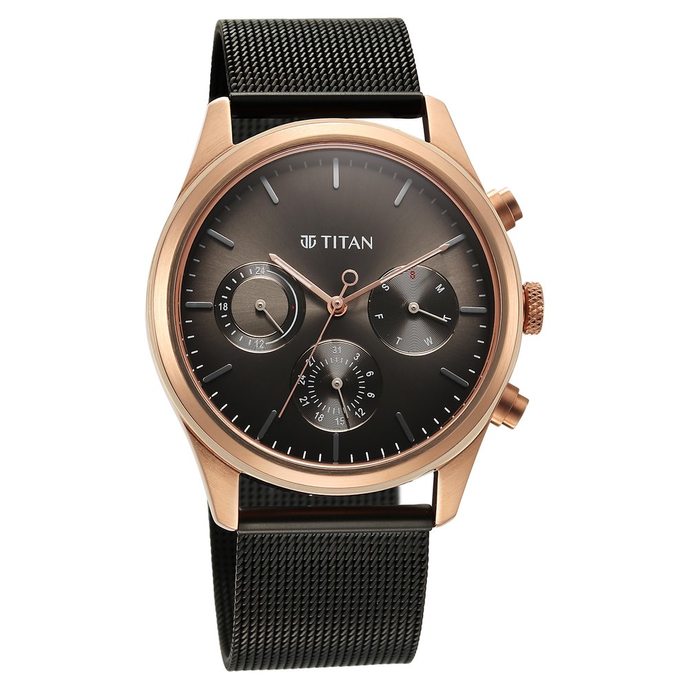 Titan Regallia Rose Gold Chronograph Stainless Steel Strap Watch for Men