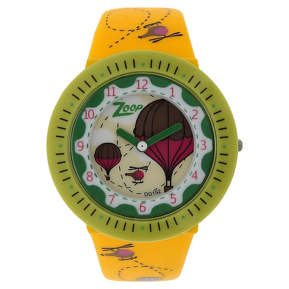 Buy Online Zoop By Titan Quartz Analog Yellow Dial PU Strap Watch for Kids 26007pp03 Titan