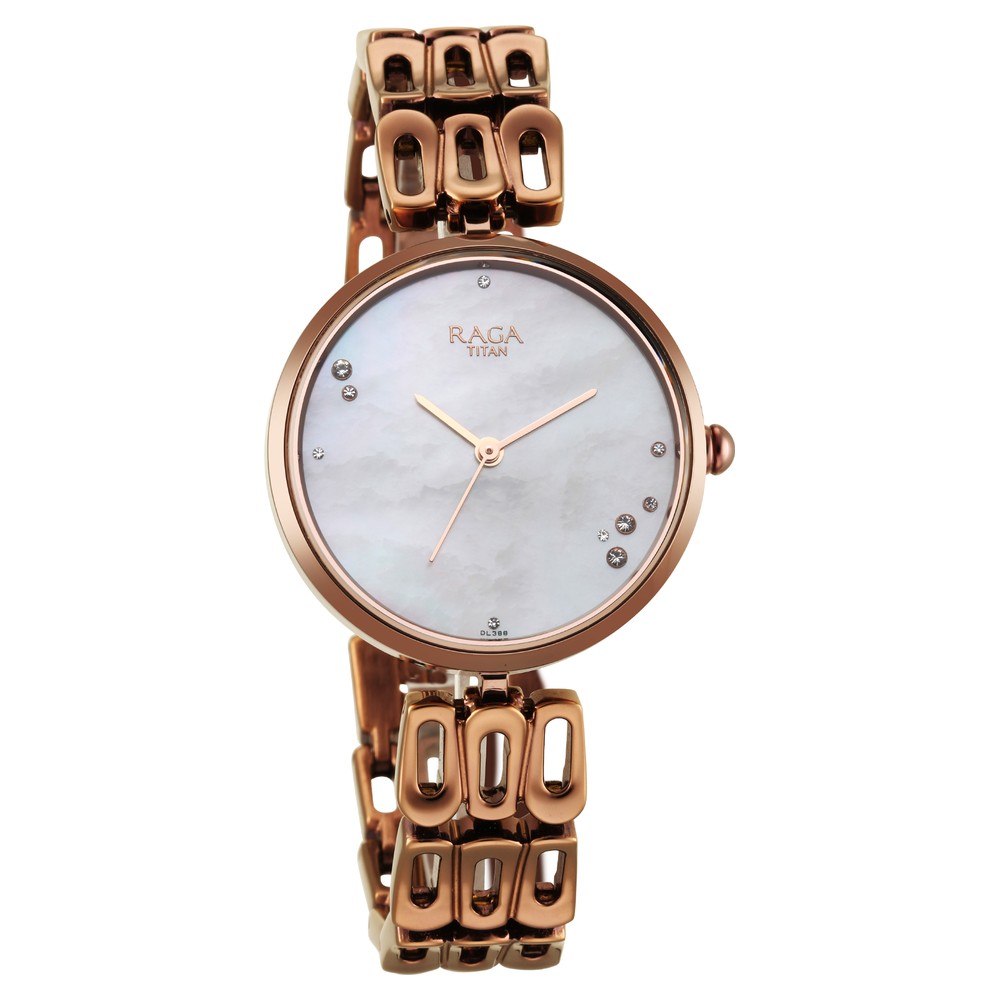 Buy Online Titan Raga Chic Mother Of Pearl Dial Analog Metal Strap