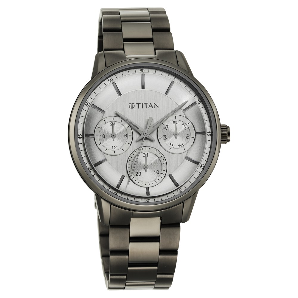 Buy Online Titan Solar Black Dial Quartz Multifunction Leather Strap watch  for Men - 1805ql02 | Titan