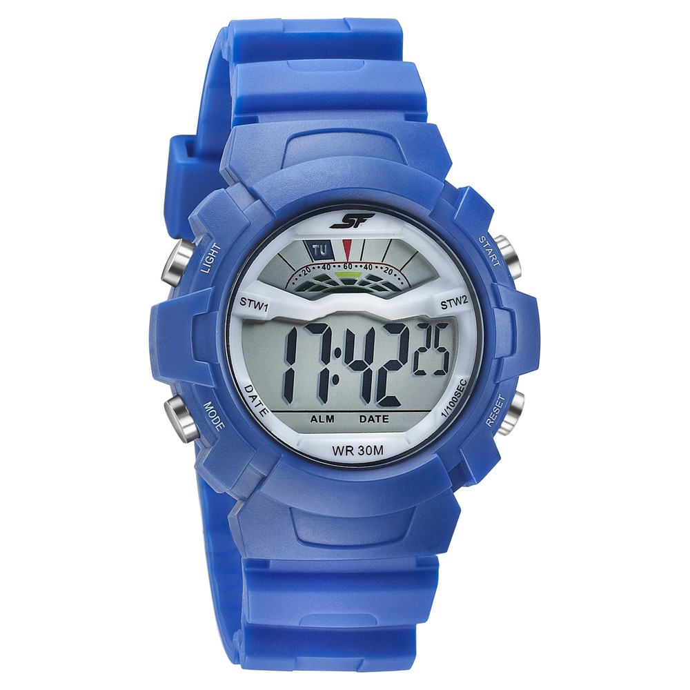 Light blue digital sales watch