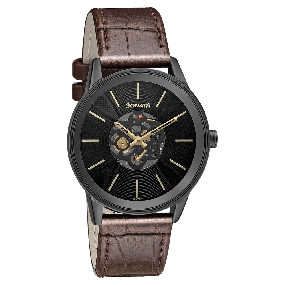 Luxury Mens Automatic Mechanical Sonata Watches For Men Black Stainless  Steel Business Wristwatch With Waterproof Feature From Zhangzehong8,  $101.83 | DHgate.Com