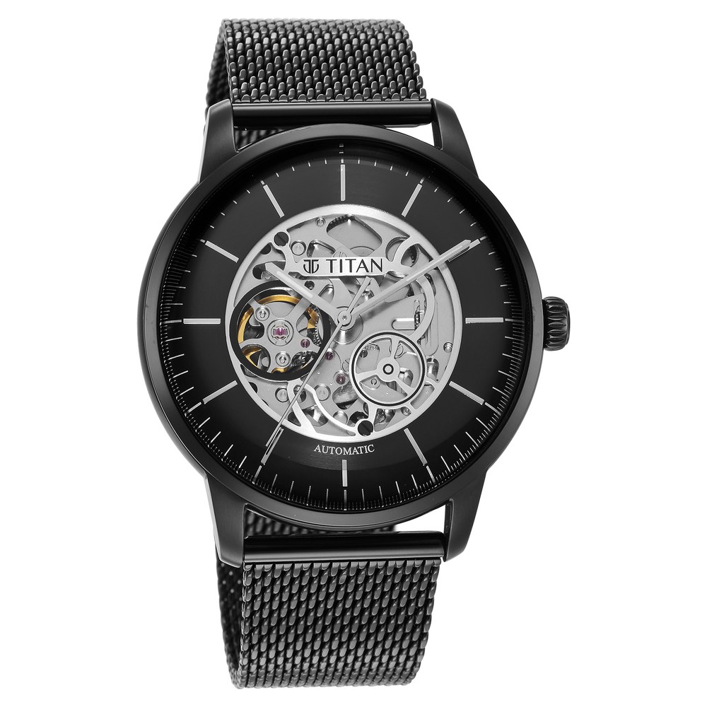Buy Online Titan Quartet Brown Dial Automatic Stainless Steel Strap Watch  for Men - 1848km05 | Titan