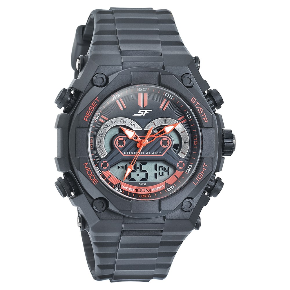 Buy Online SF Quartz Analog Digital Black Dial PU Strap Watch for Men -  nr77116pp05w | Titan