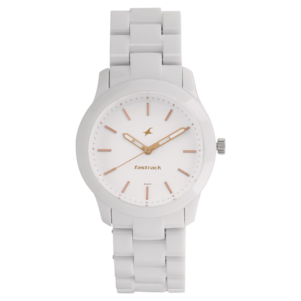 Buy Online Fastrack Trendies Quartz Analog White Dial Plastic Strap