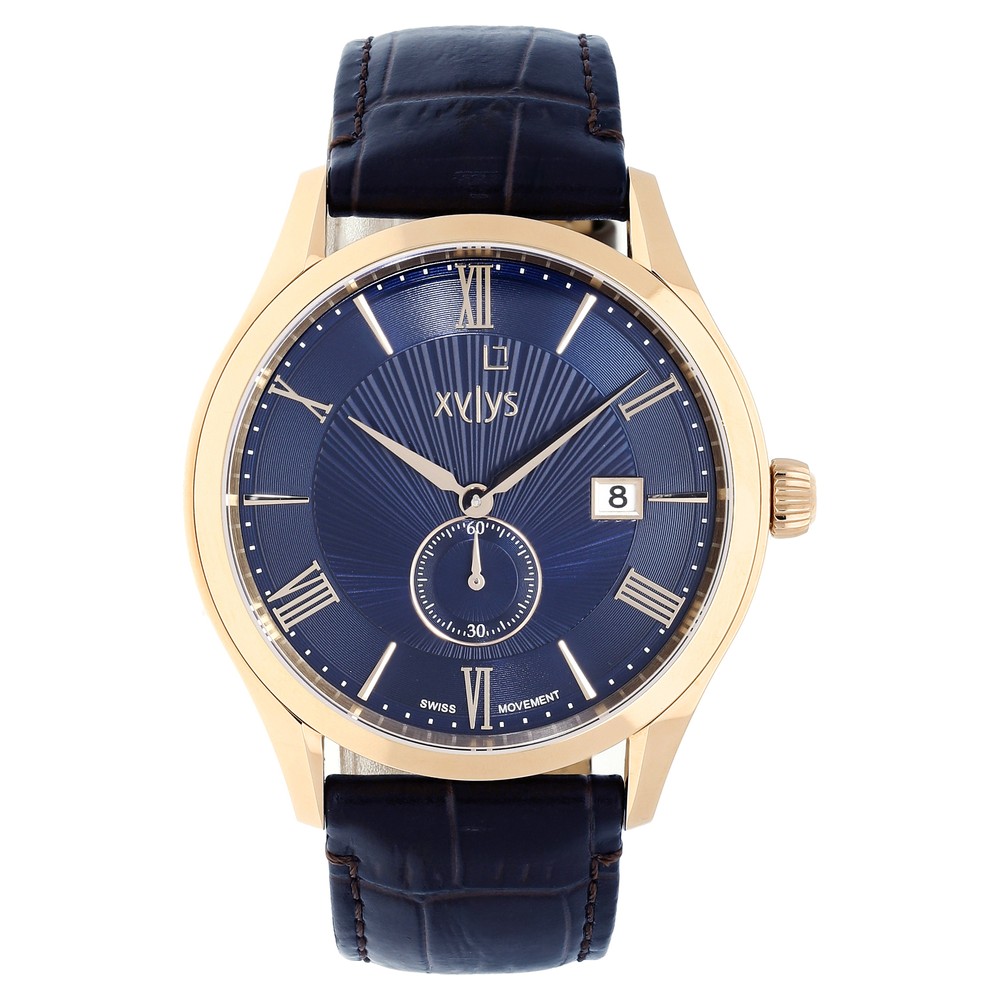 Buy Online Xylys Quartz Analog with Date Blue Dial Leather Strap Watch for  Men - 40037wl02e_p | Titan