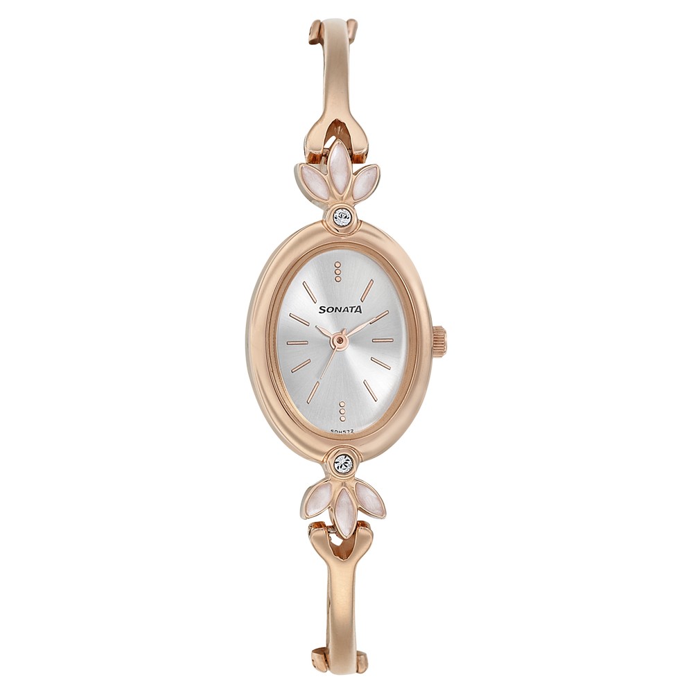 Buy Online Sonata Blush Silver Dial Women Watch With Metal Strap