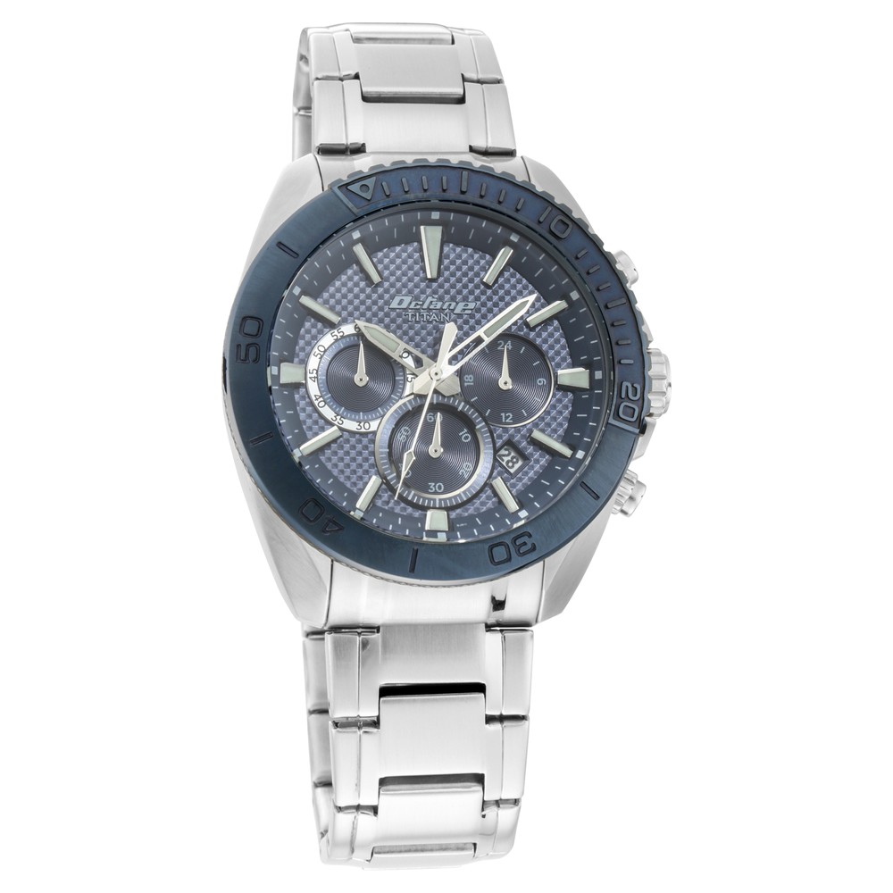 Buy Online Titan Quartz Chronograph Silver Dial Stainless Steel Strap Watch  for Men - np90115km01 | Titan