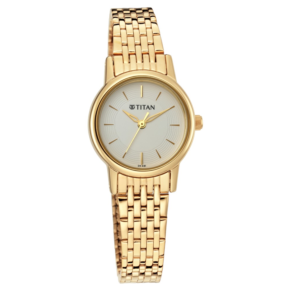 Titan ladies watch golden on sale colour