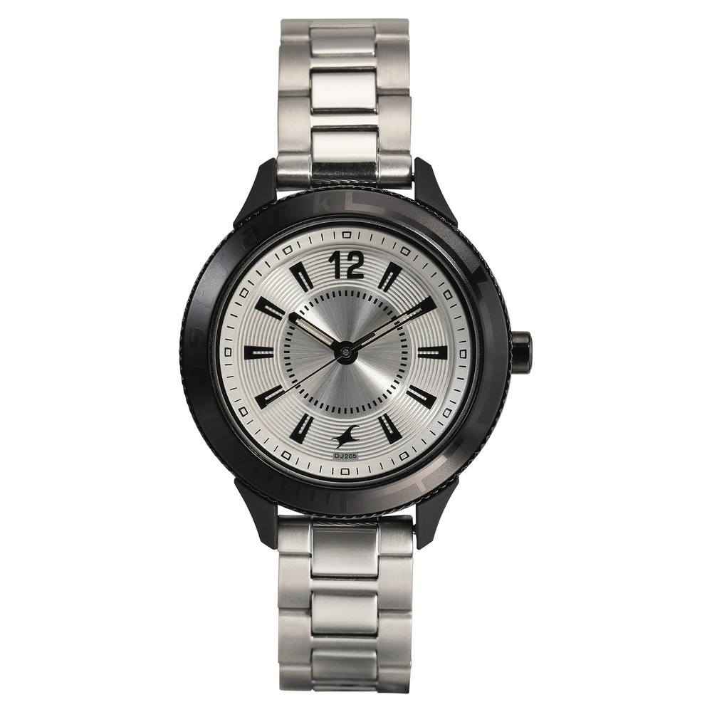 Fastrack Watch Women Silver Tone Round Dial 28mm New Battery 6