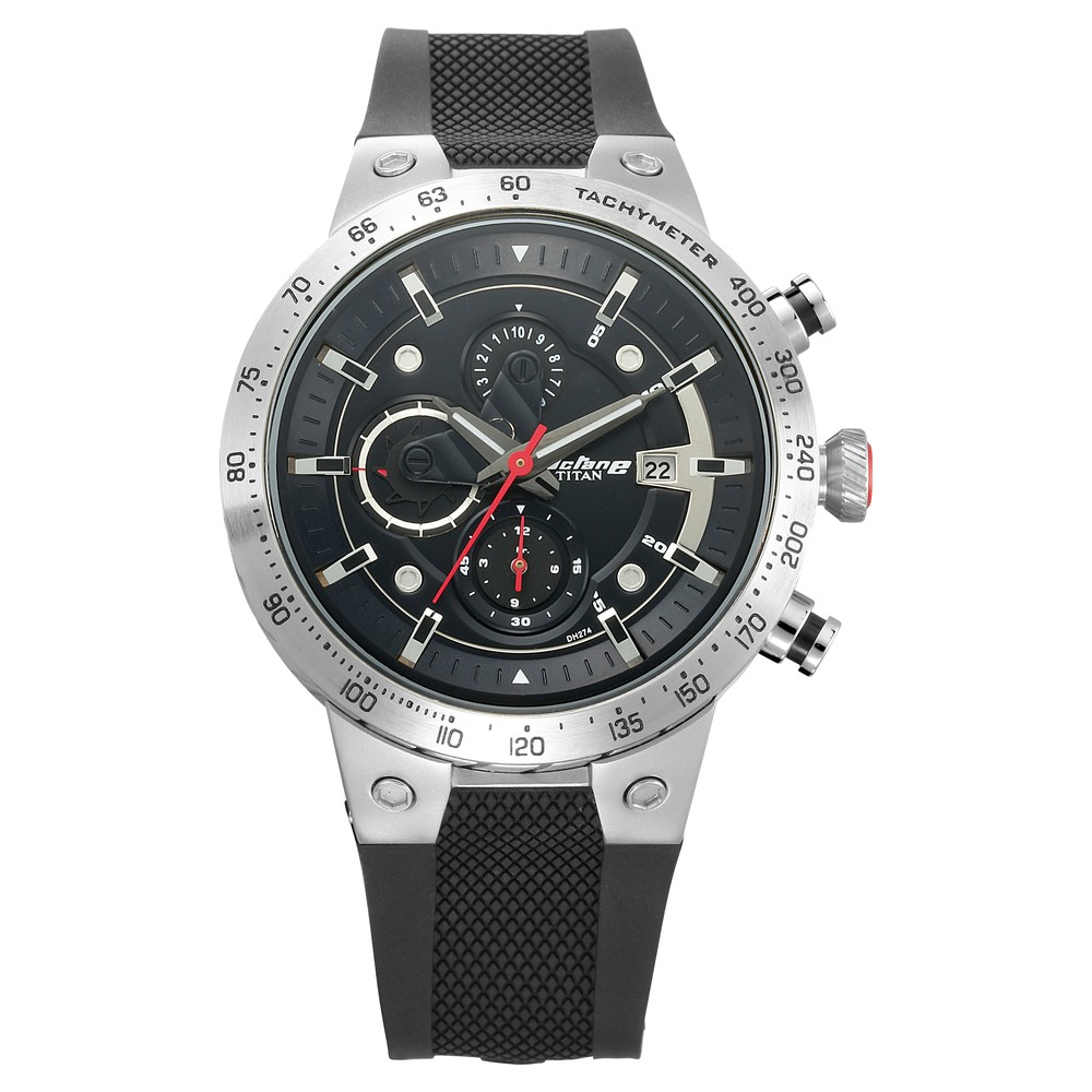 Buy Online Titan Quartz Analog Solar Black Dial Plastic Strap Watch for Men  - 1630np01 | Titan