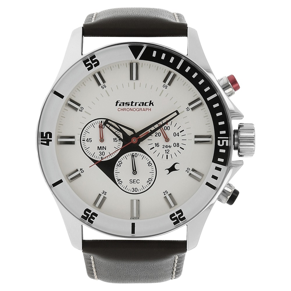 Buy Online Fastrack Big Time Quartz Chronograph White Dial