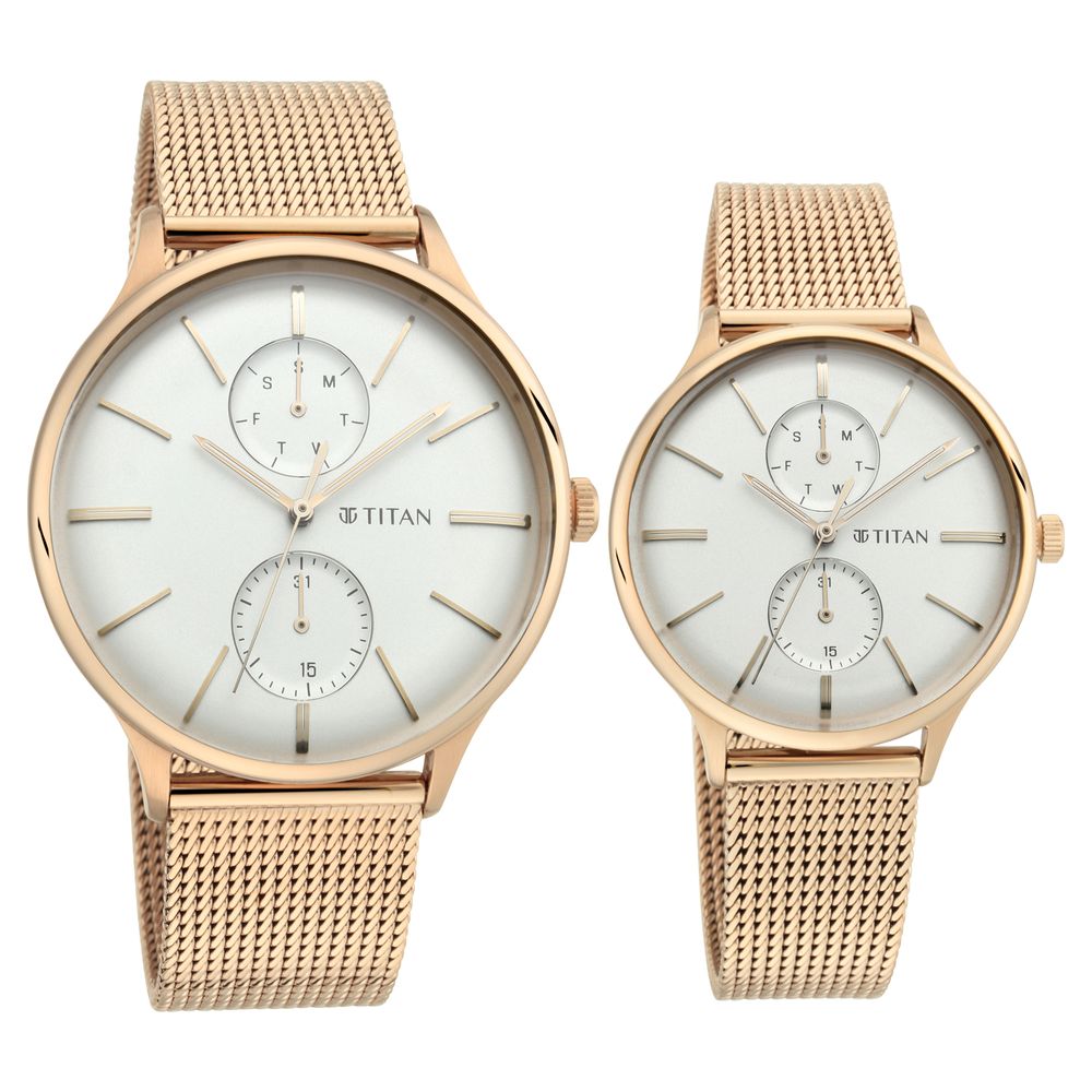 Titan gold 2024 couple watches