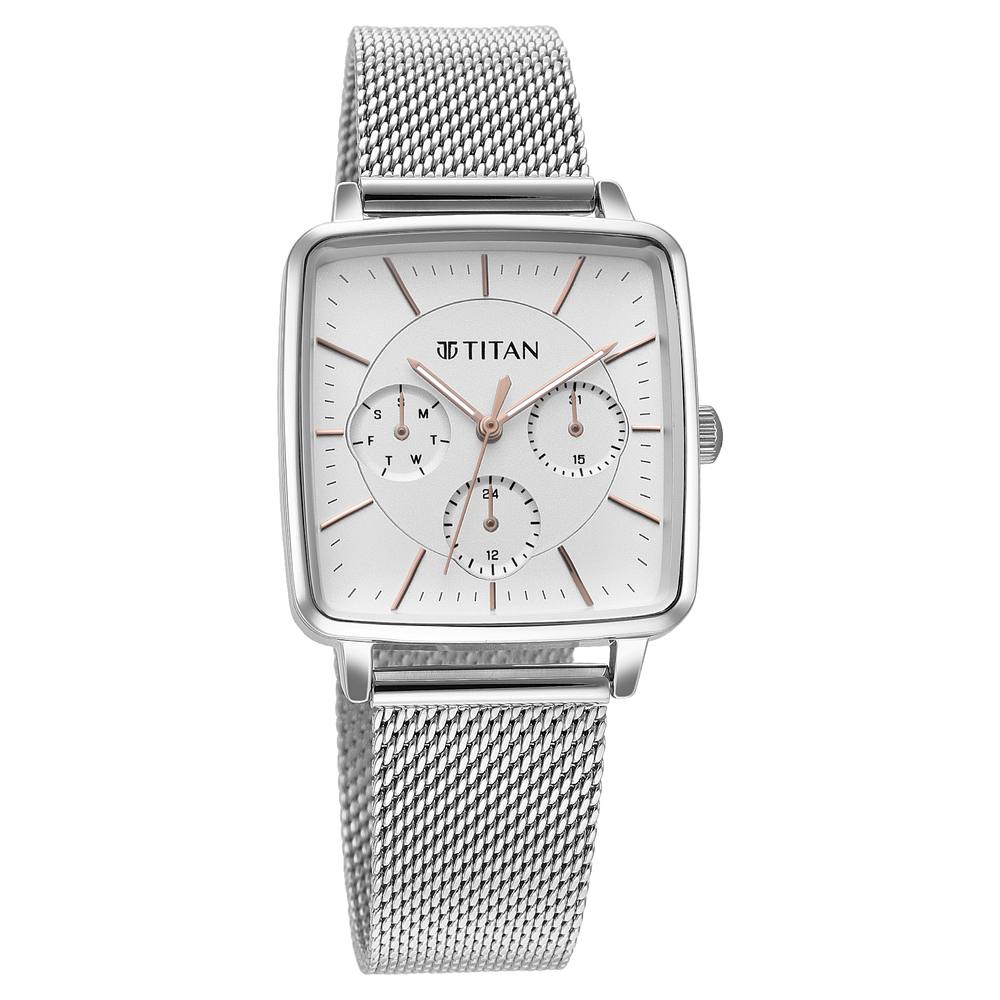 Titan 1724KM01 White Metal Analog Watch for Men – Better Vision