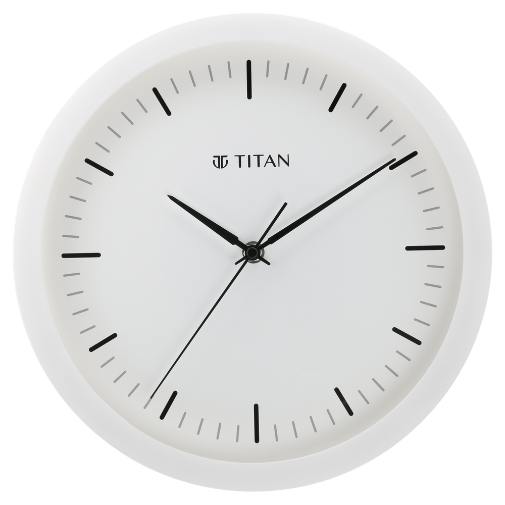 Buy Online Titan Contemporary White Wall Clock with Silent Sweep