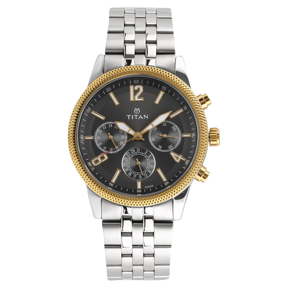 Buy Men's Titan Men's Silver & Gold Analog Stainless Steel Strap Watch -  1774BM01 Online | Centrepoint UAE