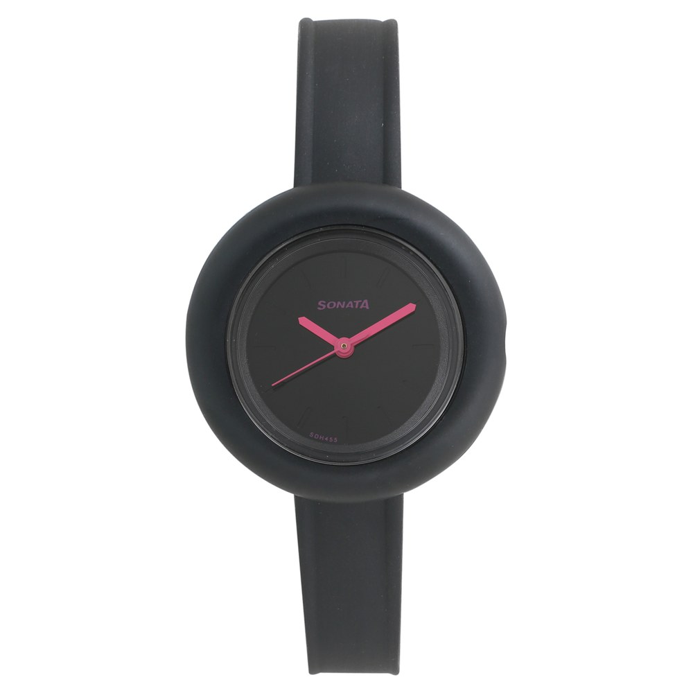 Buy Online Sonata Tic Tac Toe Black Dial Women Watch With Plastic