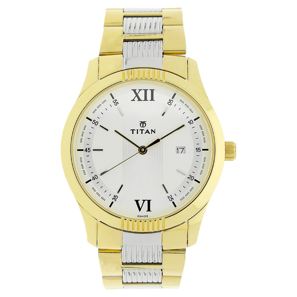 Buy Online Titan Quartz Analog White Dial Stainless Steel Strap Watch for Men ns1739bm01 Titan