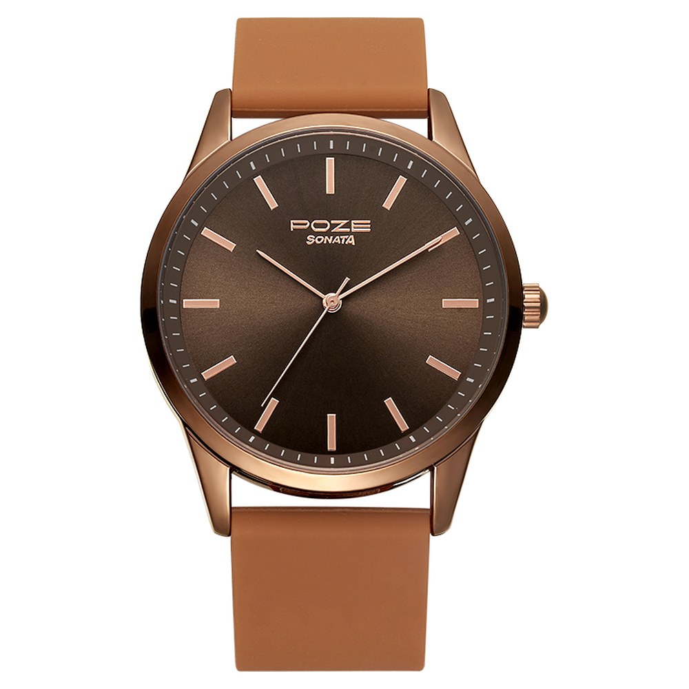 Scarlet (Rose Gold & Brown) Watch by MNMLST