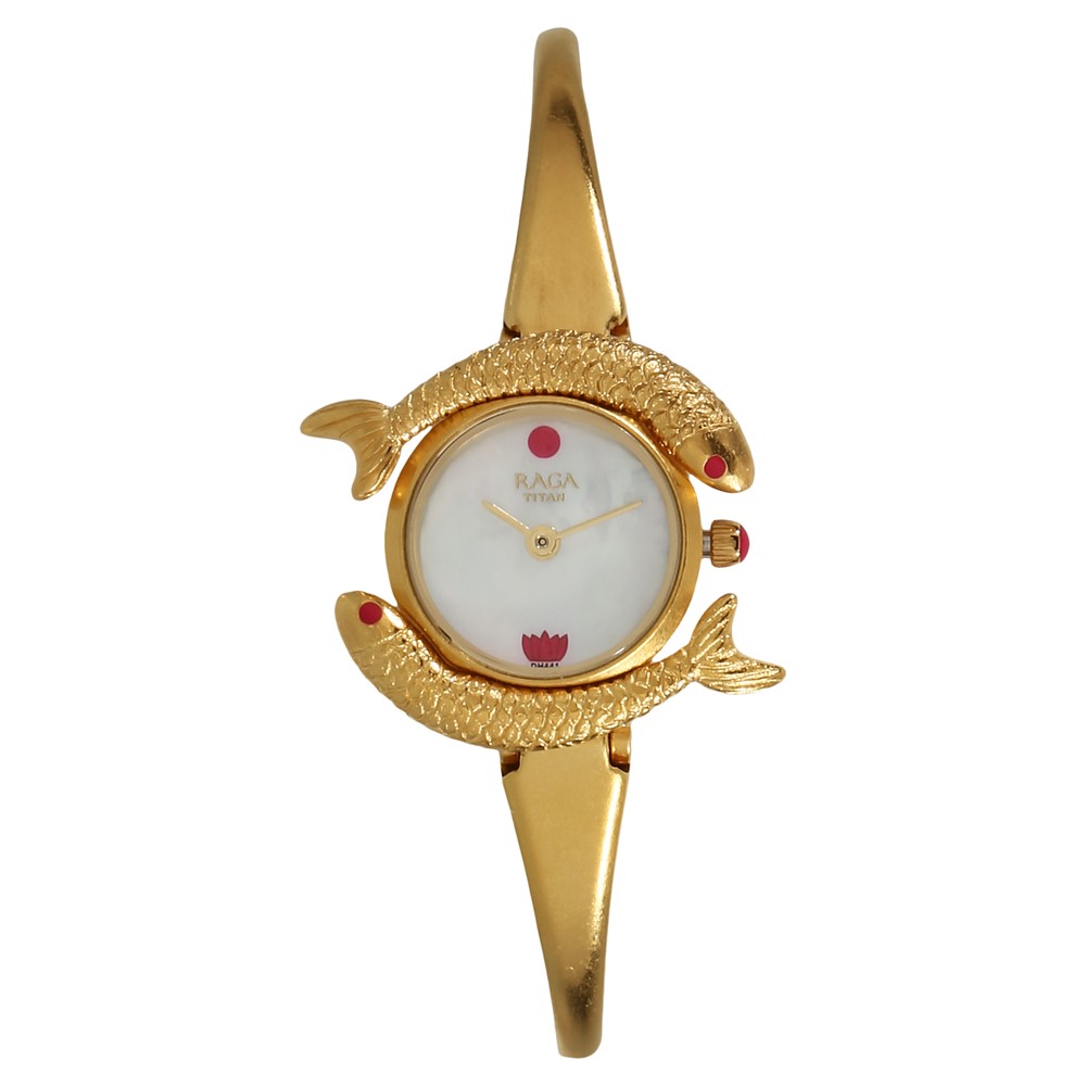Raga X Masaba Golden Dial Steel & Brass Strap Watch 95166YM01 – Krishna  Watch