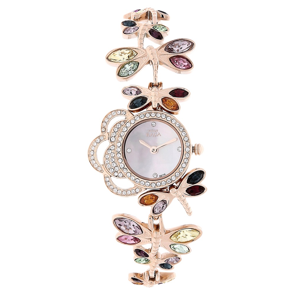 Buy Online Titan Raga Garden Of Eden Mother of Pearl Dial Women Watch With  Metal Strap - nj95011wm01 | Titan India