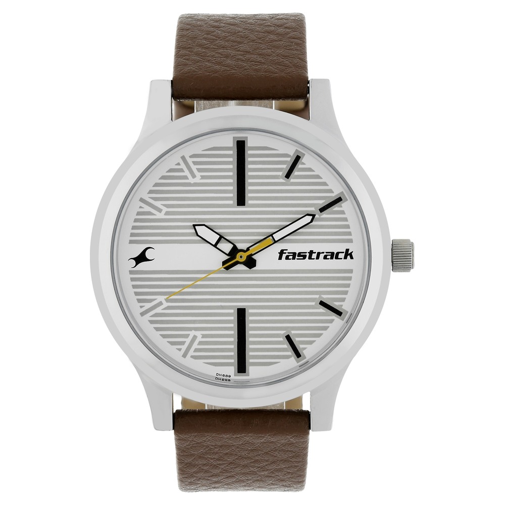 Buy Online Fastrack Fundamentals Quartz Analog White Dial Leather