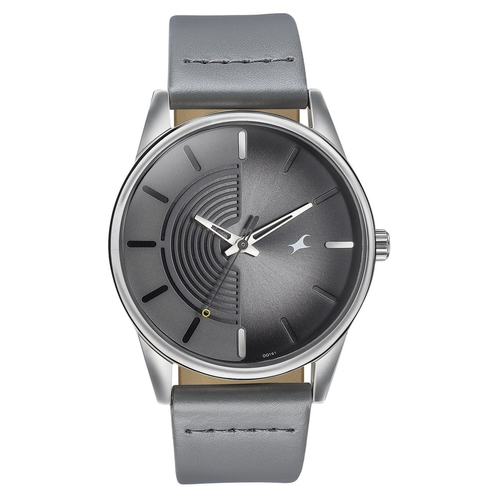 Buy Online Fastrack Stunners Quartz Analog Grey Dial Leather Strap Watch for Guys 3305sl02 Titan