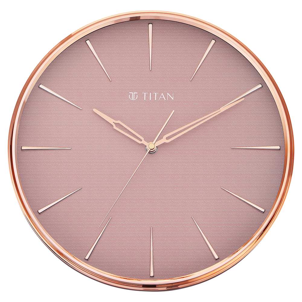 Titan Contemporary Rustic Pink Wall Clock in a Glossy Finish with a  Textured Dial 32.5 x 32.5 cm (Medium) : Amazon.in: Home & Kitchen