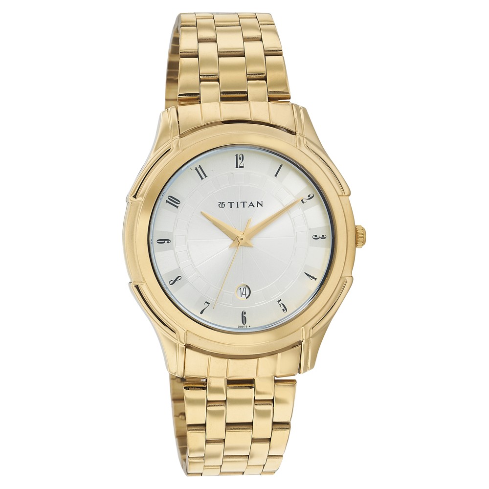 Buy Online Titan Quartz Analog with Date Champagne Dial Watch for Men ...