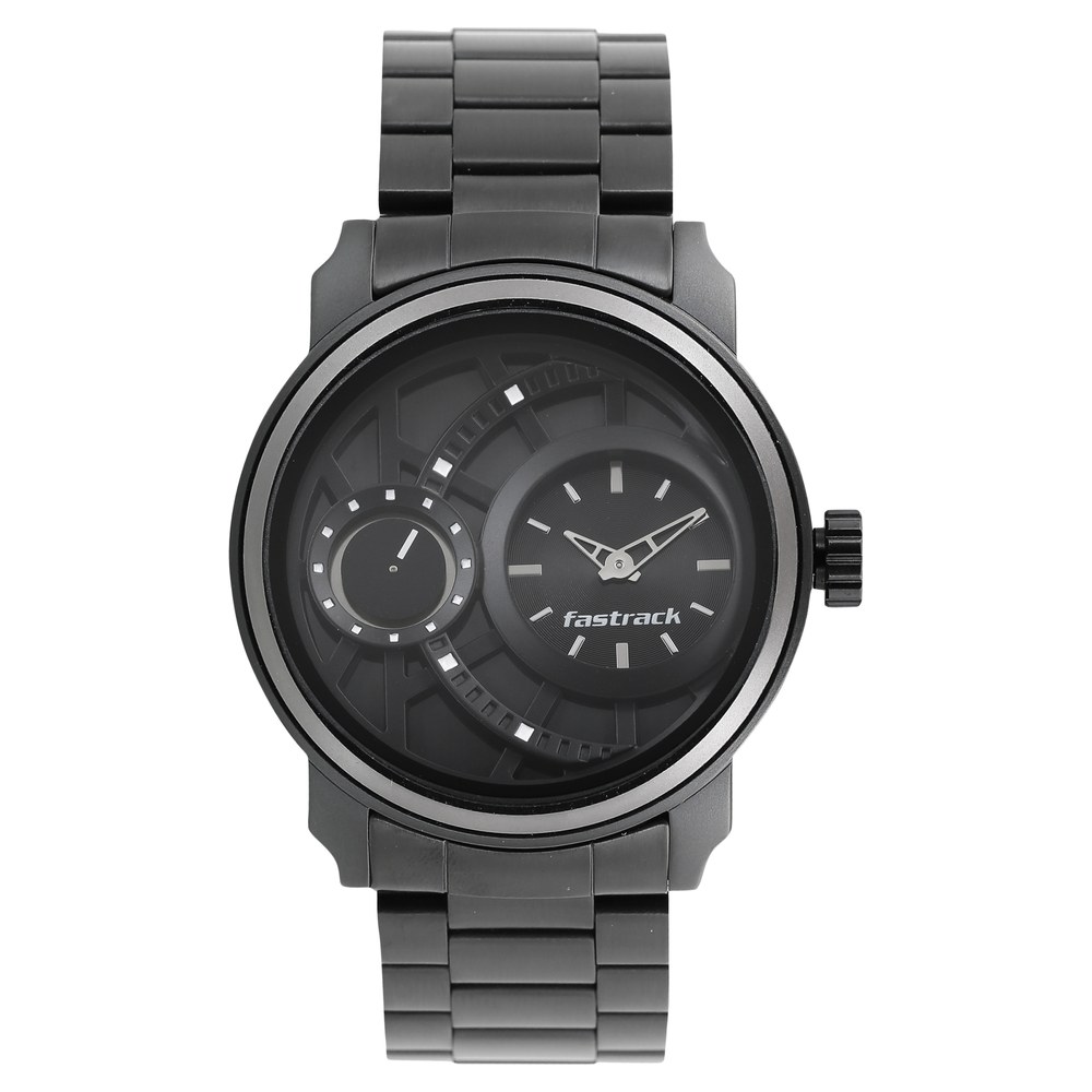 Black metal strap watches fastrack new arrivals