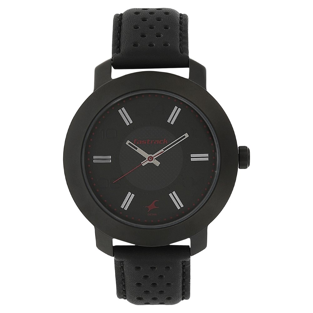 Buy Online Fastrack Quartz Analog Black Dial Leather Strap Watch for Guys nr3120nl02 Titan