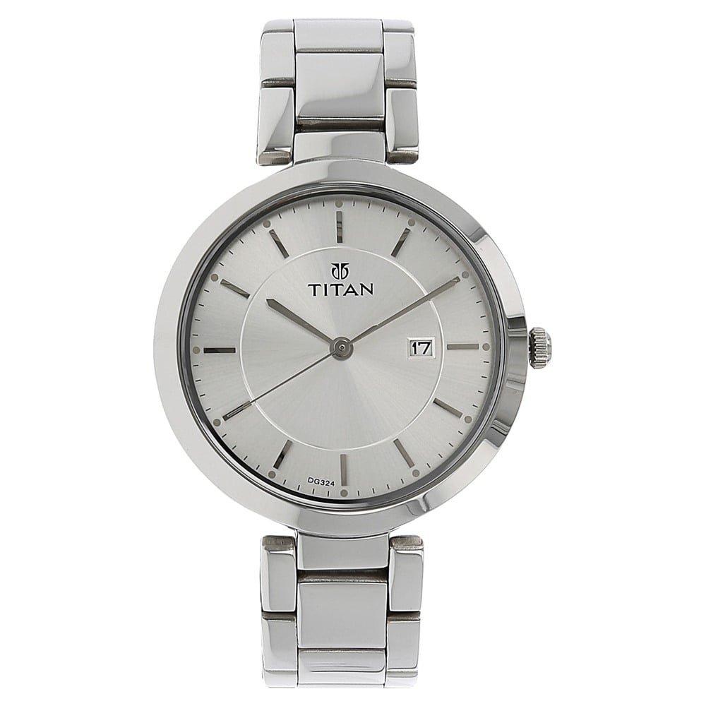 Buy Online Titan Workwear Silver Dial Women Watch With Stainless