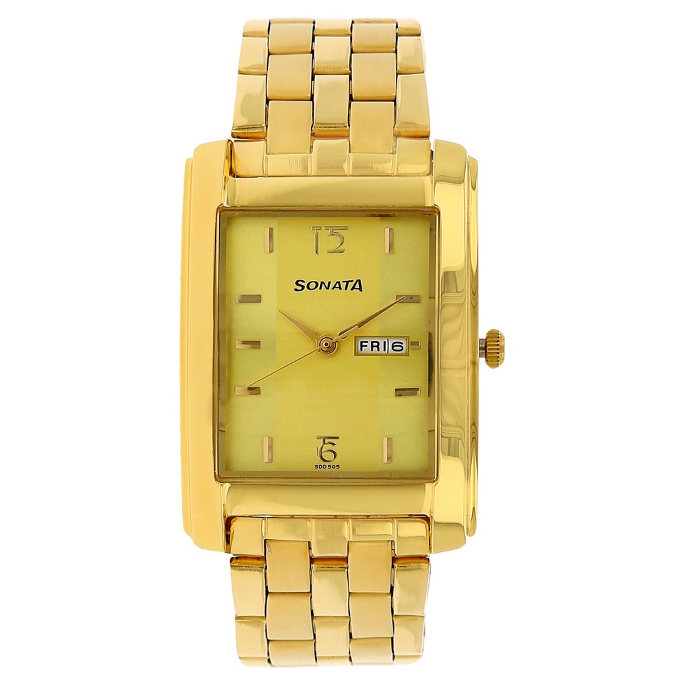 Sonata watch gold discount colour