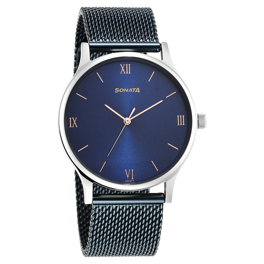 Sonata analog blue dial men's online watch