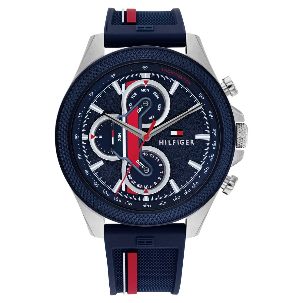 Buy Online Tommy Hilfiger Quartz Multifunction Blue dial Silicone Strap Watch for Men th1792083 Titan