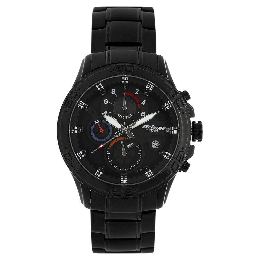 Buy Online Titan Quartz Chronograph Black Dial Stainless Steel Strap Watch  for Men - nr90044km04