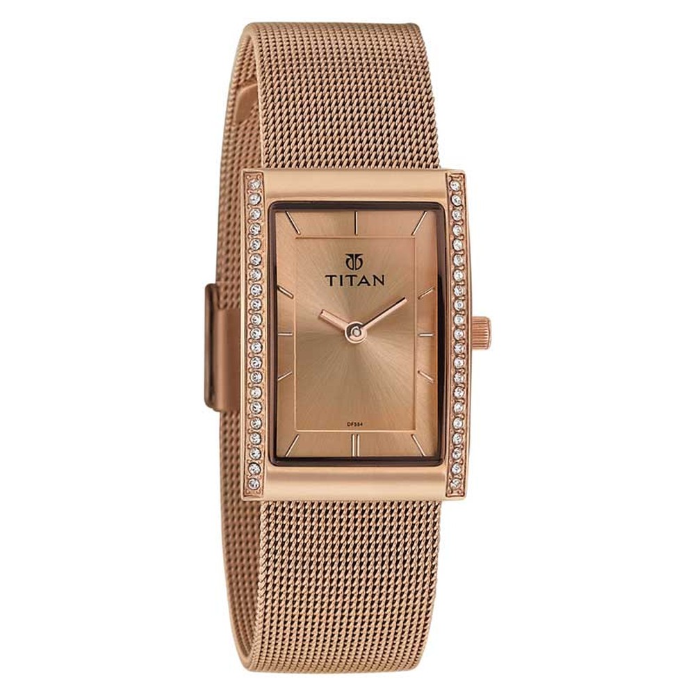 Rose gold rectangle discount watch