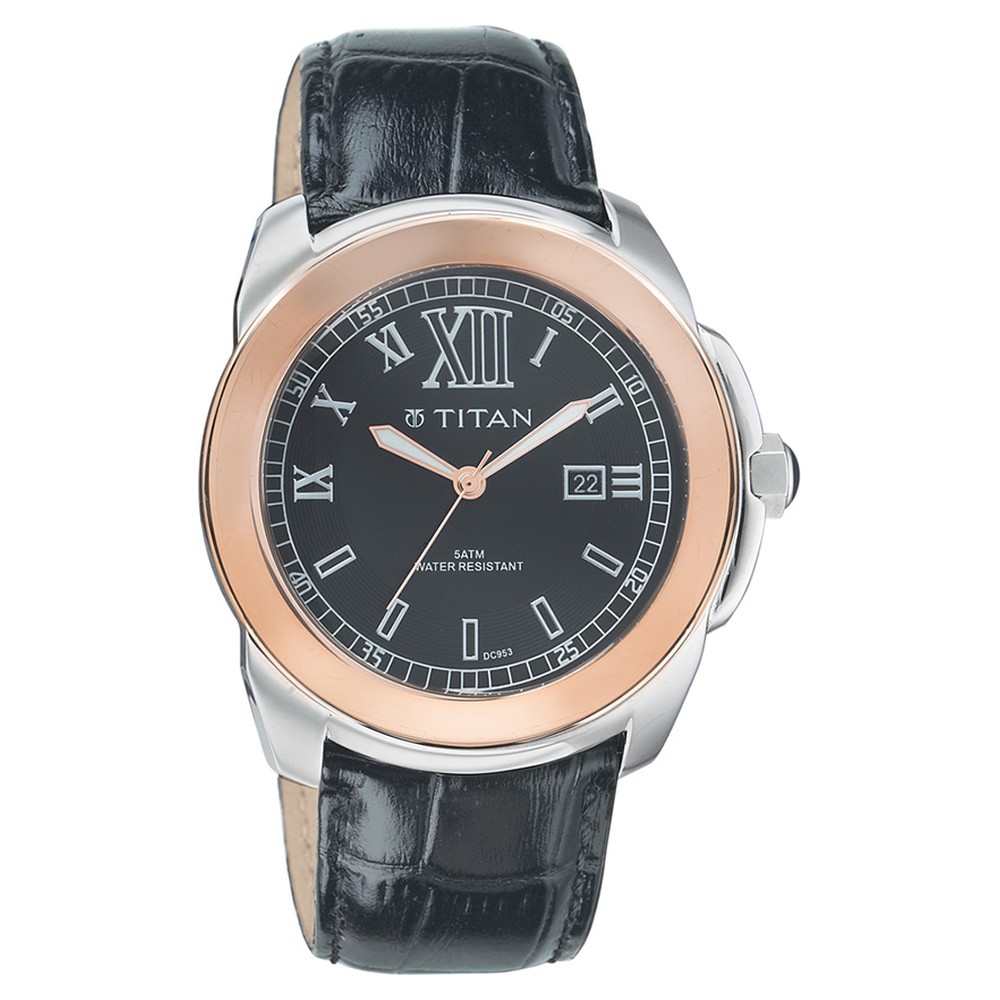 Buy Online Titan Quartz Analog with Date Black Dial Watch for Men ...