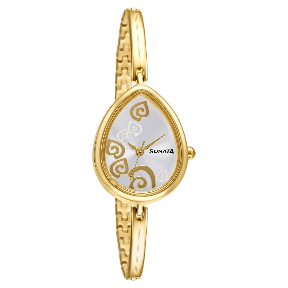Buy Online Sonata Gold Edit Champagne Dial Women Watch With Stainless Steel  Strap - nr8177ym01 | Titan
