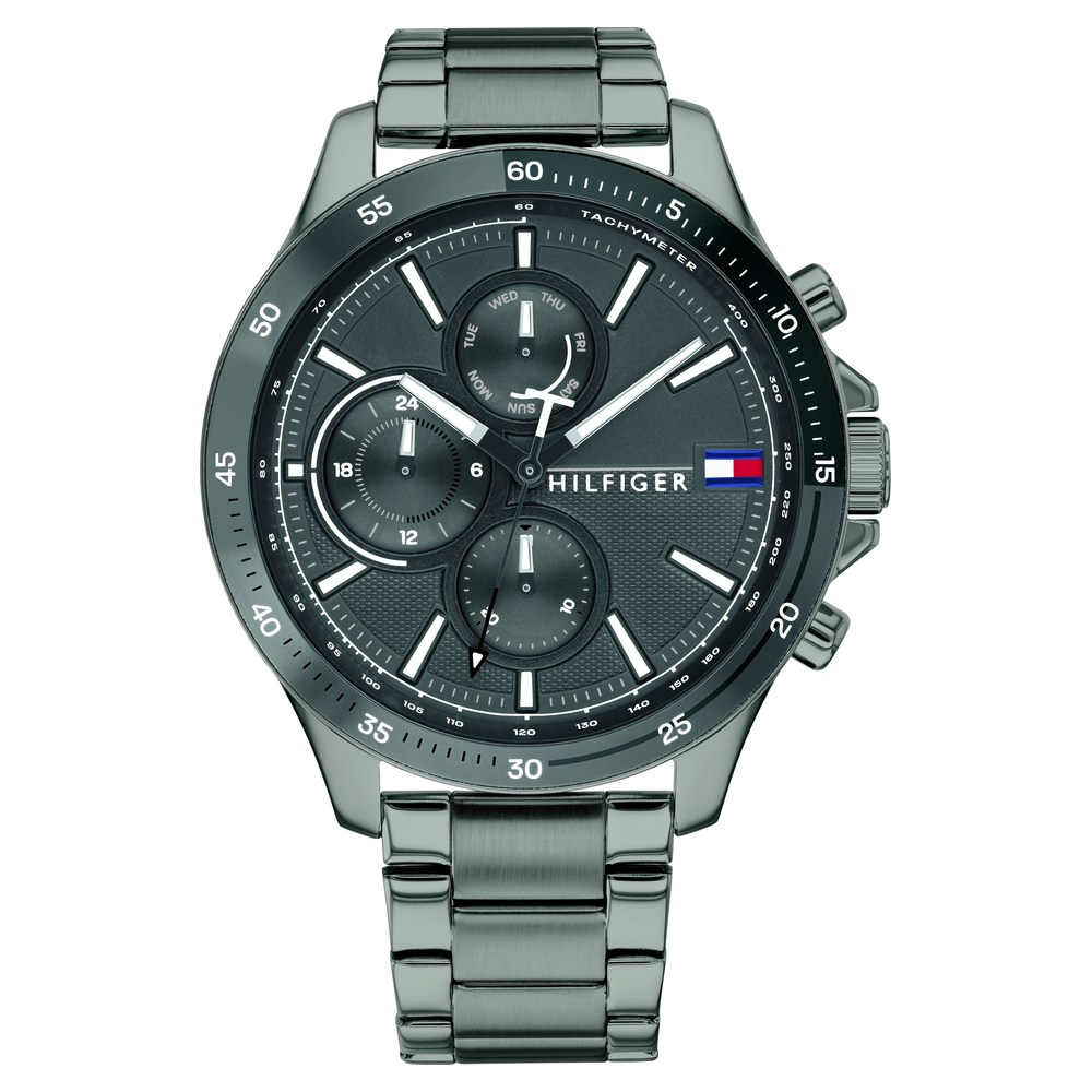 Buy Online Tommy Hilfiger Quartz Multifunction Grey Dial Stainless ...