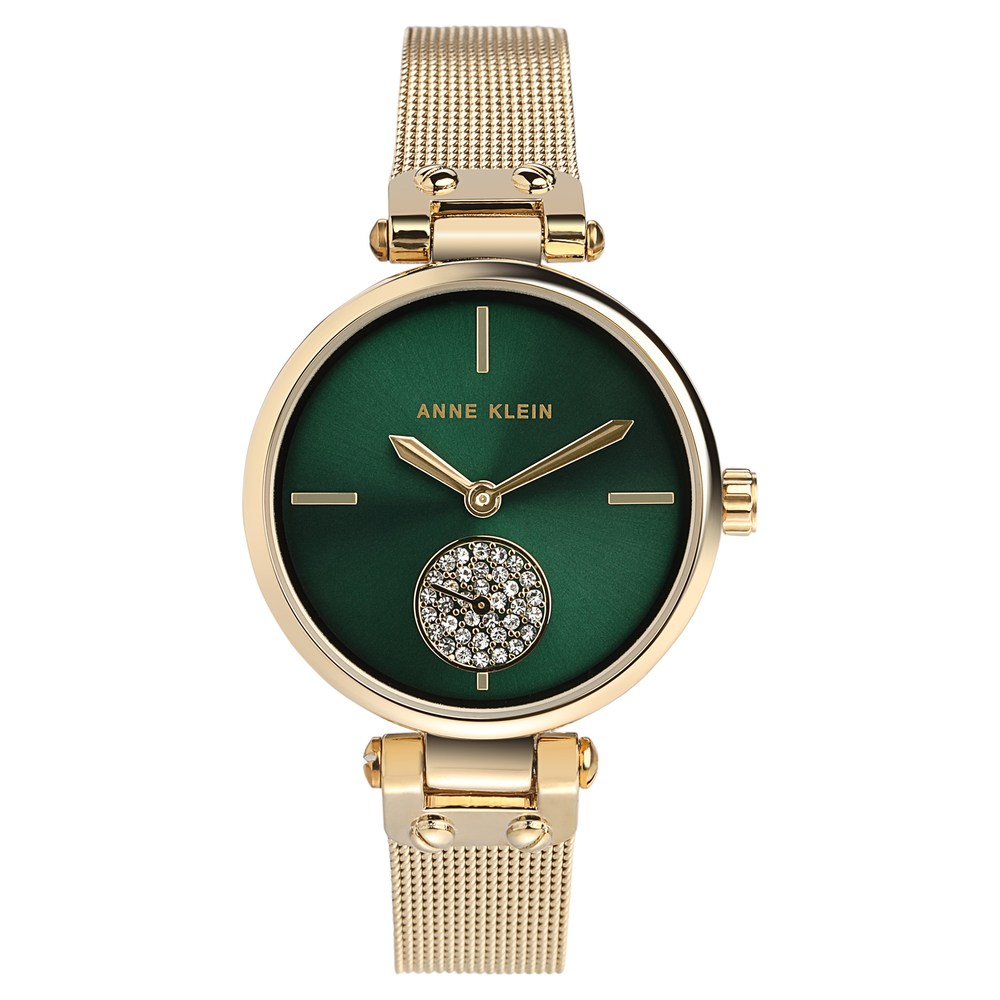 Anne Klein Watch * 3750GMGB Green Mother of Pearl Dial Gold Steel Strap  Women