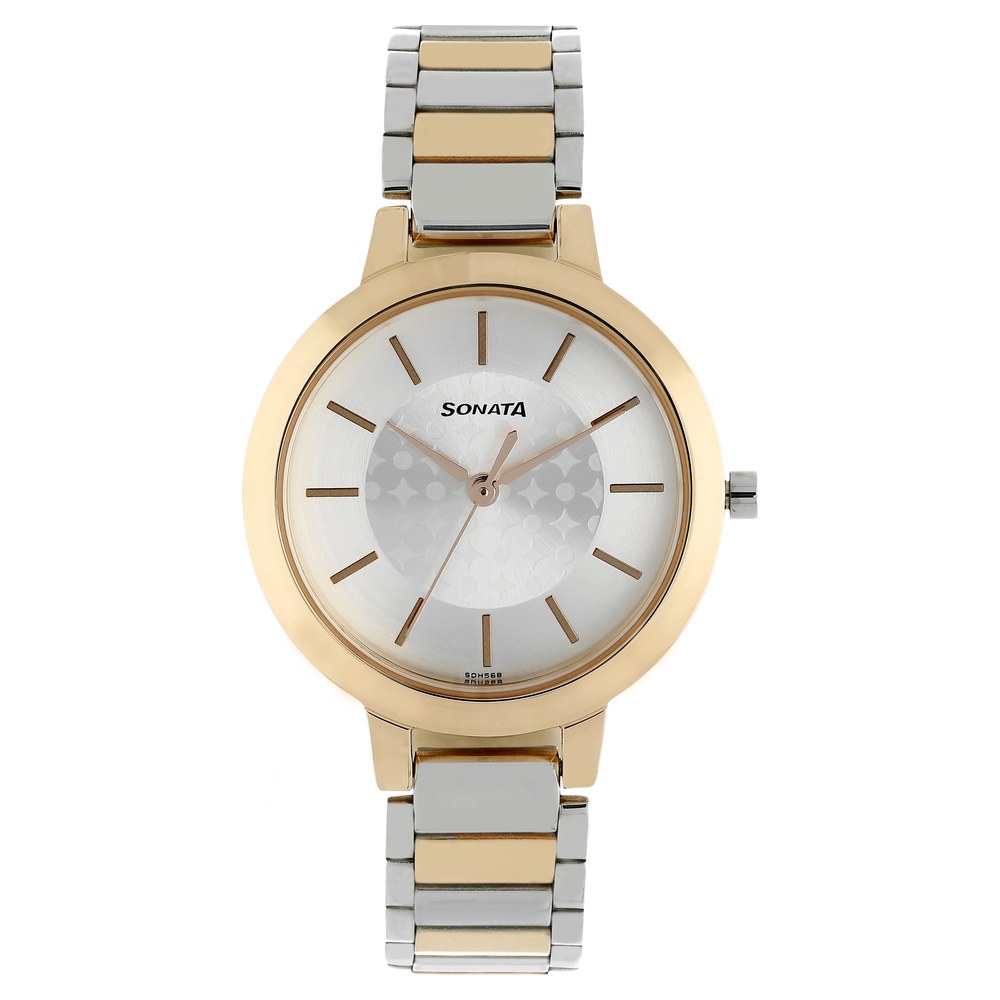 Buy Online Sonata Blush Silver Dial Women Watch With Stainless