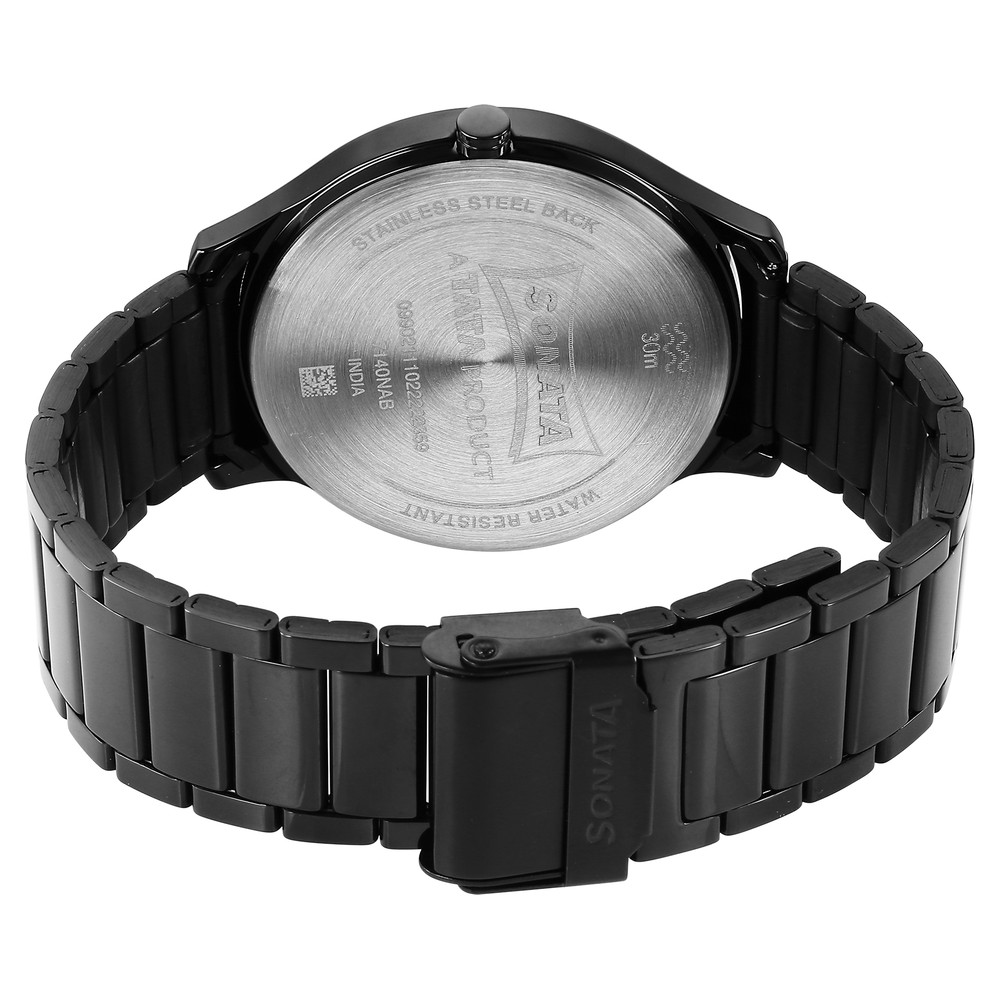 Buy Online Sonata Unveil Quartz Multifunction Black Dial Stainless ...