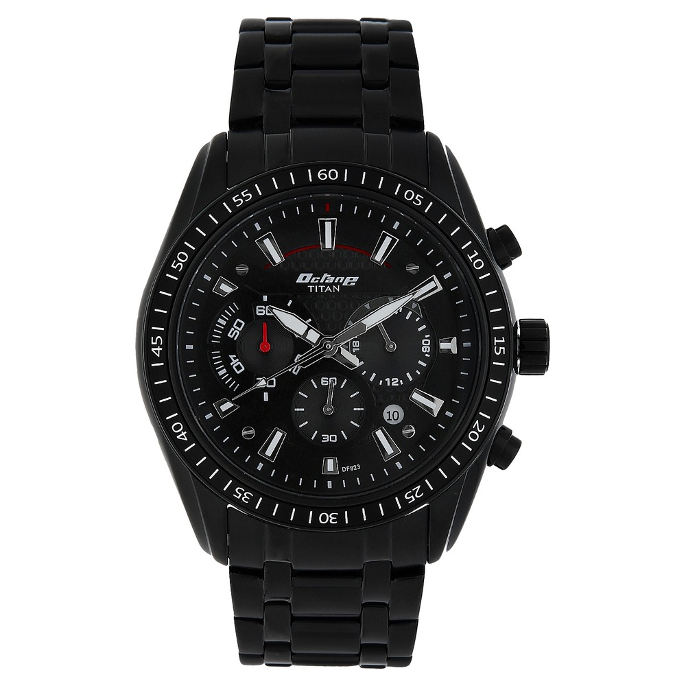 Buy Online Titan Quartz Chronograph Black Dial Stainless Steel