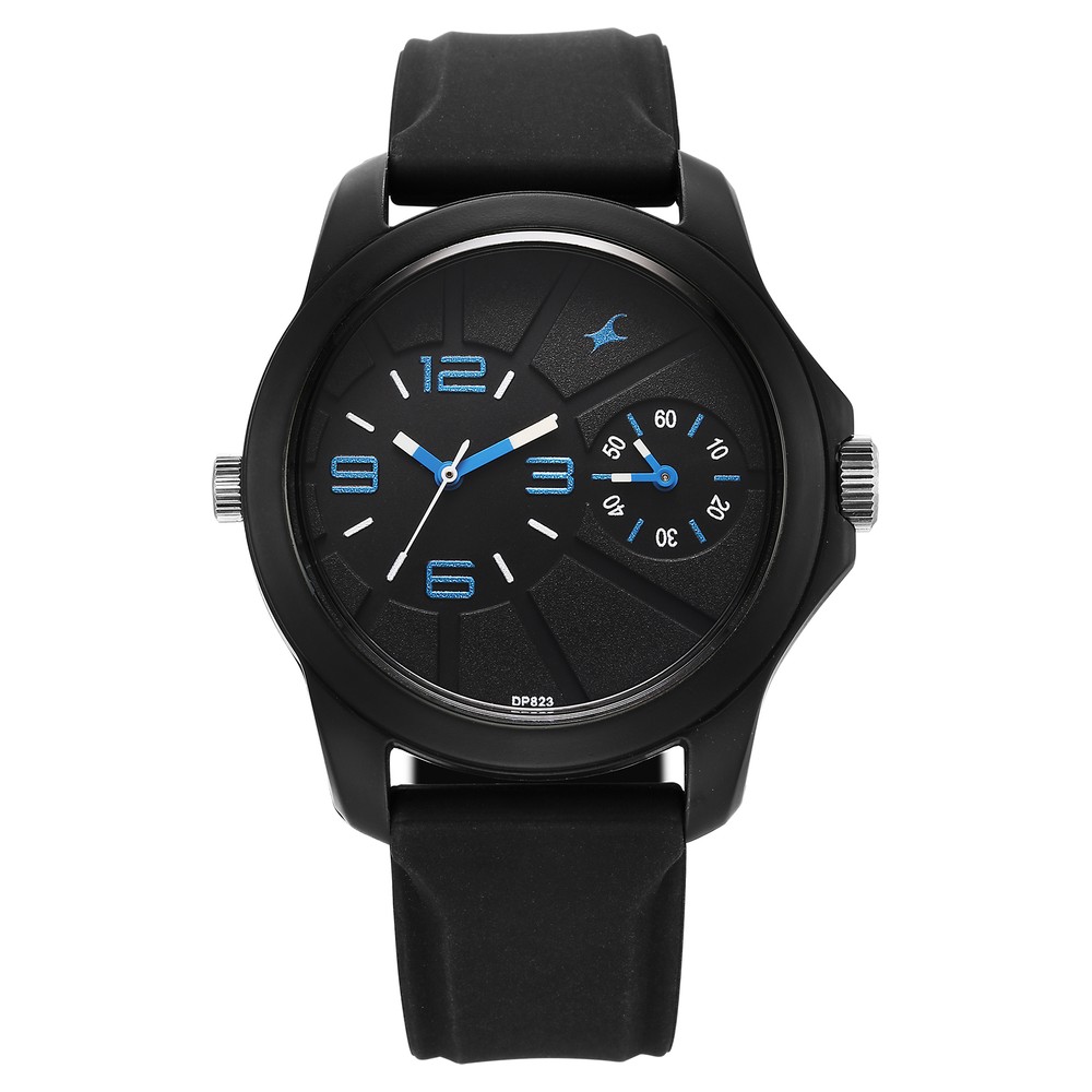 Fastrack men silicon analog black clearance watches