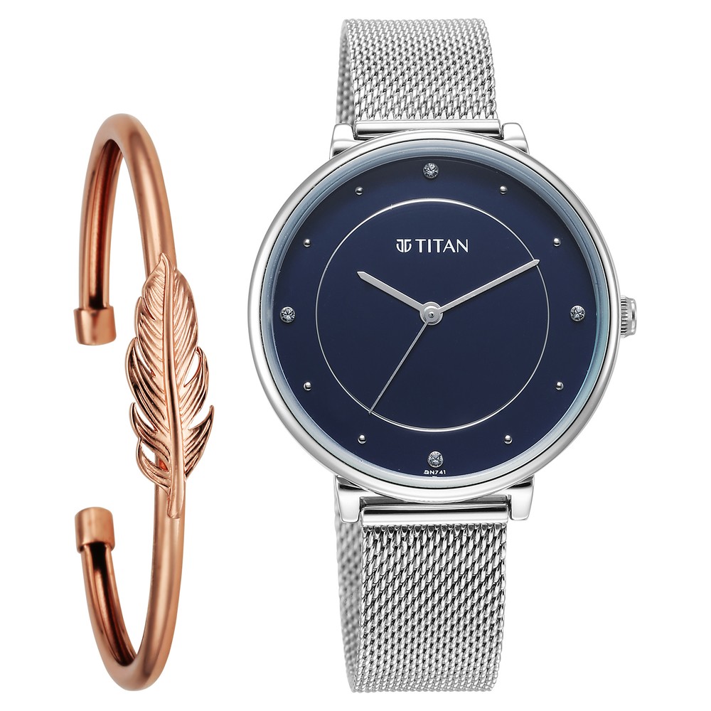 Titan Ceramic Fusion Quartz Multifunction Anthracite Dial Stainless Steel  Strap Watch for Men