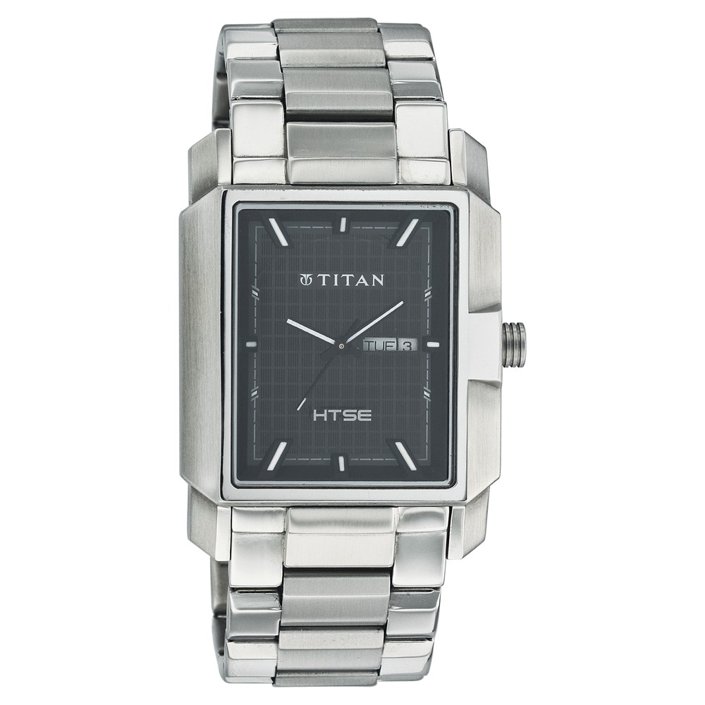 Buy Online Titan Solar Powered Black Dial Quartz Metal Strap watch for Men  - ne1573km01 | Titan