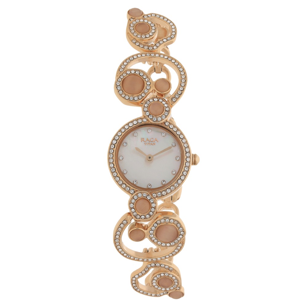 Buy Online Titan Raga Moonlight Mother of Pearl Dial Women Watch With Metal Strap nj95031wm01 Titan